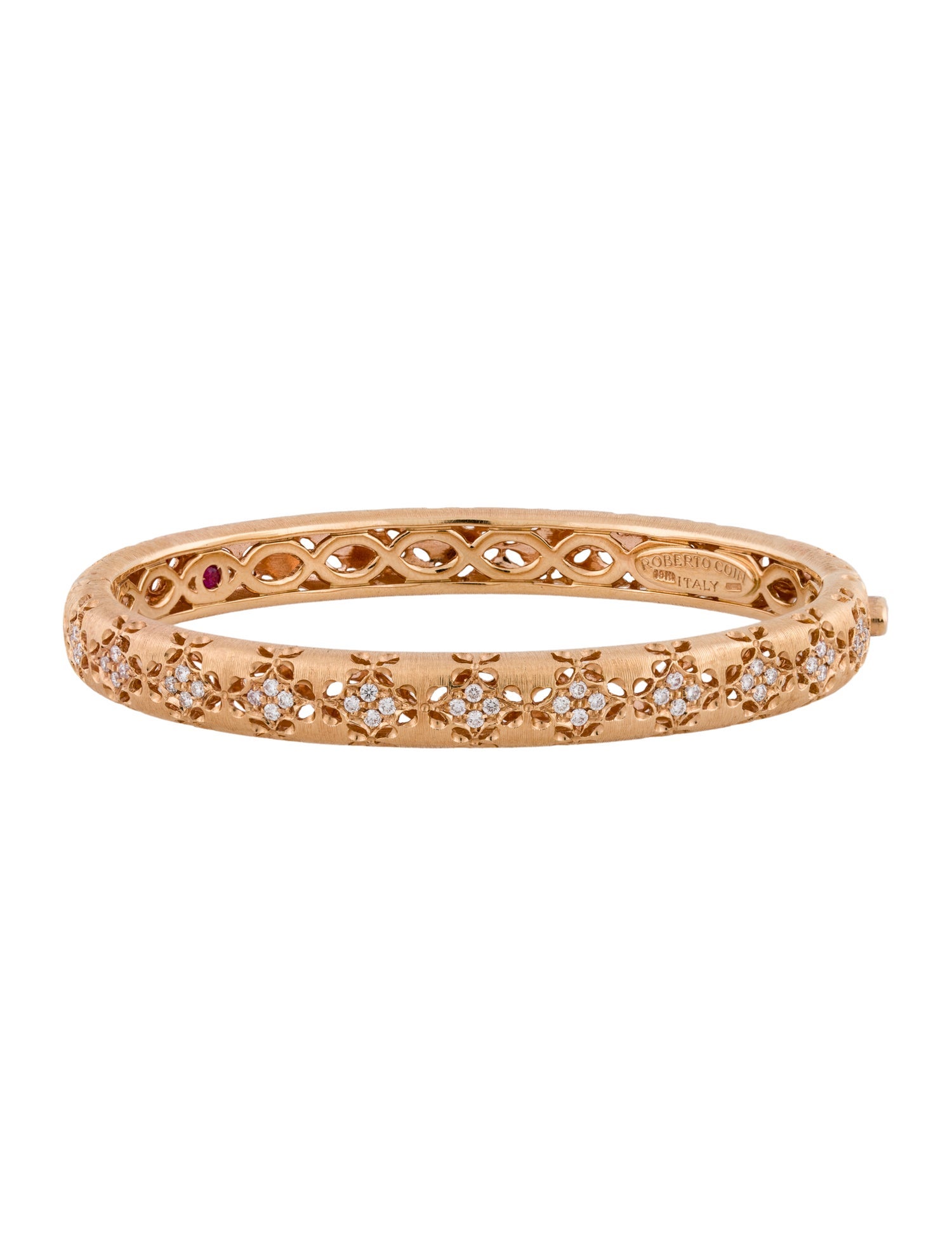 Roberto Coin 18K Ruby & Diamond Satin Bangle